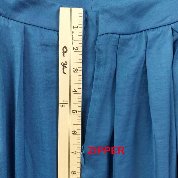 Chicos Skirt Sz 3 US16 Blue Pleated Maxi Flowy Lightweight Dressy Wear to Work - Picture 6 of 12